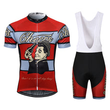 Load image into Gallery viewer, Thriller Rider Sports Bicycle Clothing Mens Cycling Jersey Short Sleeve and Bib Shorts Kit(Cheers for Being)
