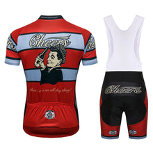 Load image into Gallery viewer, Thriller Rider Sports Bicycle Clothing Mens Cycling Jersey Short Sleeve and Bib Shorts Kit(Cheers for Being)
