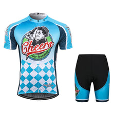 Load image into Gallery viewer, Thriller Rider Sports Bicycle Clothing Mens Cycling Jersey Short Sleeve and Shorts Kit(Cheers for Freedom)
