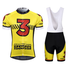 Load image into Gallery viewer, Thriller Rider Sports Bicycle Clothing Mens Cycling Jersey Short Sleeve and Bib Shorts Kit(Give Us 3 Feet Please)
