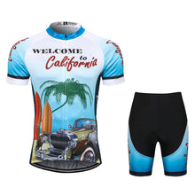 Load image into Gallery viewer, Thriller Rider Sports Bicycle Clothing Mens Cycling Jersey Short Sleeve and Shorts Kit(Welcome to California)
