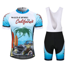 Load image into Gallery viewer, Thriller Rider Sports Bicycle Clothing Mens Cycling Jersey Short Sleeve and Bib Shorts Kit(Welcome to California)
