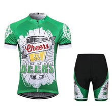 Load image into Gallery viewer, Thriller Rider Sports Bicycle Clothing Mens Cycling Jersey Short Sleeve and Shorts Kit(Cheers &amp; Beers)
