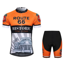 Load image into Gallery viewer, Thriller Rider Sports Bicycle Clothing Mens Cycling Jersey Short Sleeve and Shorts Kit(Route 66)
