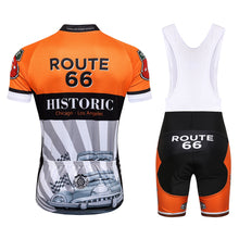 Load image into Gallery viewer, Thriller Rider Sports Bicycle Clothing Mens Cycling Jersey Short Sleeve and Bib Shorts Kit(Route 66)
