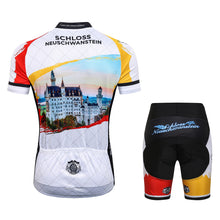 Load image into Gallery viewer, Thriller Rider Sports Bicycle Clothing Mens Cycling Jersey Short Sleeve and Shorts Kit(Schoss Neuschwanstein)
