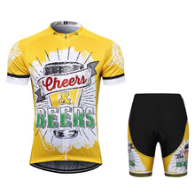 Load image into Gallery viewer, Thriller Rider Sports Bicycle Clothing Mens Cycling Jersey Short Sleeve and Shorts Kit(Cheers &amp; Beers)
