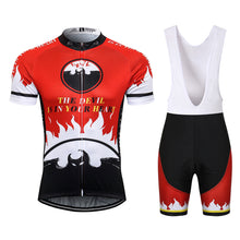 Load image into Gallery viewer, Thriller Rider Sports Bicycle Clothing Mens Cycling Jersey Short Sleeve and Bib Shorts Kit(The Devil is in Your Heart)
