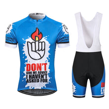 Load image into Gallery viewer, Thriller Rider Sports Bicycle Clothing Mens Cycling Jersey Short Sleeve and Bib Shorts Kit(Don&#39;t Give Me Advice)
