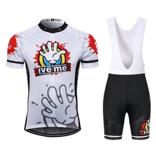 Load image into Gallery viewer, Thriller Rider Sports Bicycle Clothing Mens Cycling Jersey Short Sleeve and Bib Shorts Kit(Give Me Five)
