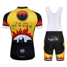 Load image into Gallery viewer, Thriller Rider Sports Bicycle Clothing Mens Cycling Jersey Short Sleeve and Bib Shorts Kit(The Devil is in Your Heart)
