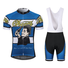 Load image into Gallery viewer, Thriller Rider Sports Bicycle Clothing Mens Cycling Jersey Short Sleeve and Bib Shorts Kit(Cheers for Being)
