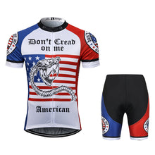 Load image into Gallery viewer, Thriller Rider Sports Bicycle Clothing Mens Cycling Jersey Short Sleeve and Shorts Kit(Don&#39;t Cread on Me)
