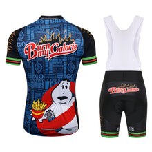 Load image into Gallery viewer, Thriller Rider Sports Bicycle Clothing Mens Cycling Jersey Short Sleeve and Bib Shorts Kit(Burn My Calorie)
