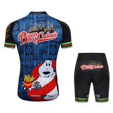 Load image into Gallery viewer, Thriller Rider Sports Bicycle Clothing Mens Cycling Jersey Short Sleeve and Shorts Kit(Burn My Calorie)
