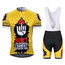 Load image into Gallery viewer, Thriller Rider Sports Bicycle Clothing Mens Cycling Jersey Short Sleeve and Bib Shorts Kit(Don&#39;t Give Me Advice)
