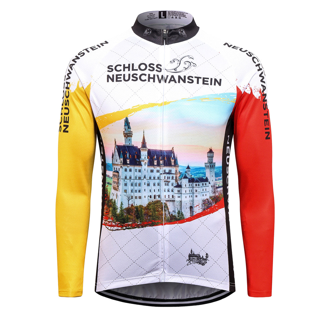 Thriller Rider Sports Bicycle Clothing Mens Cycling Jersey Long Sleeve(Schoss Neuschwanstein)