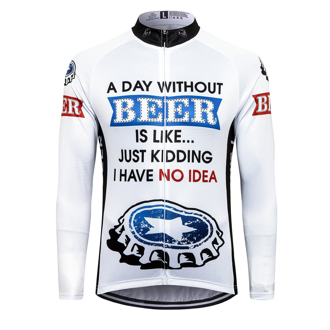 Thriller Rider Sports Bicycle Clothing Mens Cycling Jersey Long Sleeve(Beer Cap)