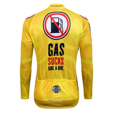 Load image into Gallery viewer, Thriller Rider Sports Bicycle Clothing Mens Cycling Jersey Long Sleeve(Gas Sucks Ride a Bike)
