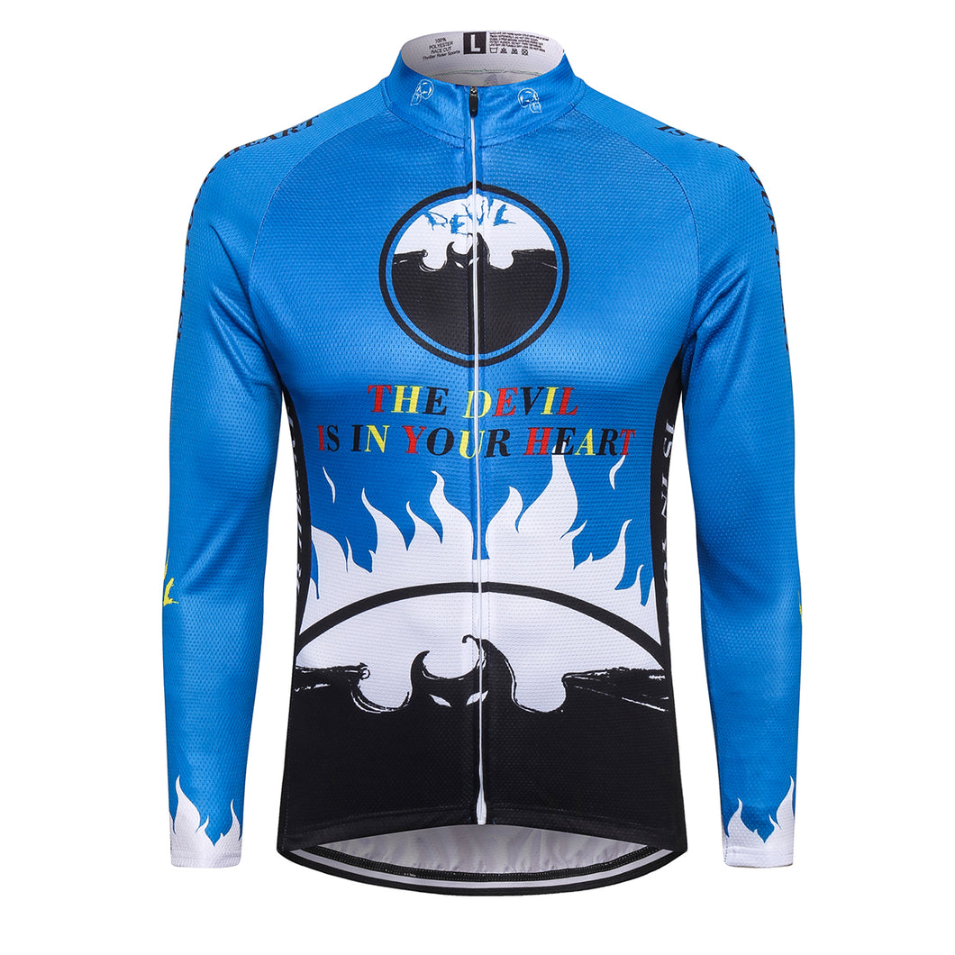 Thriller Rider Sports Bicycle Clothing Mens Cycling Jersey Long Sleeve(The Devil is in Your Heart)