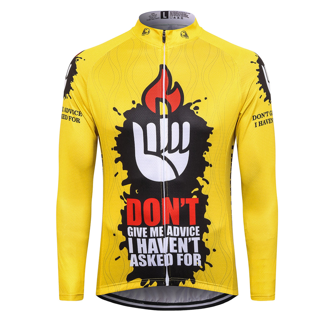 Thriller Rider Sports Bicycle Clothing Mens Cycling Jersey Long Sleeve(Don't Give Me Advice)