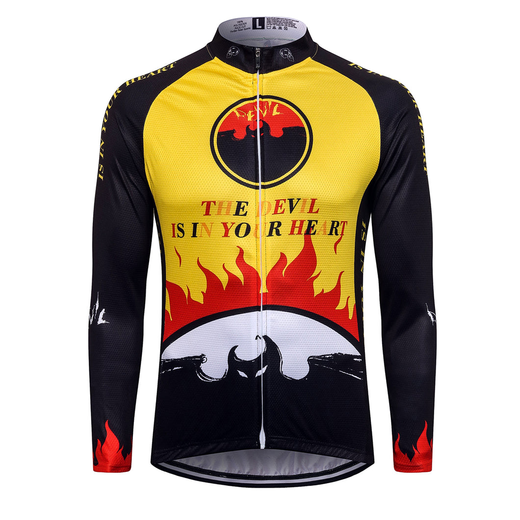 Thriller Rider Sports Bicycle Clothing Mens Cycling Jersey Long Sleeve(The Devil is in Your Heart)