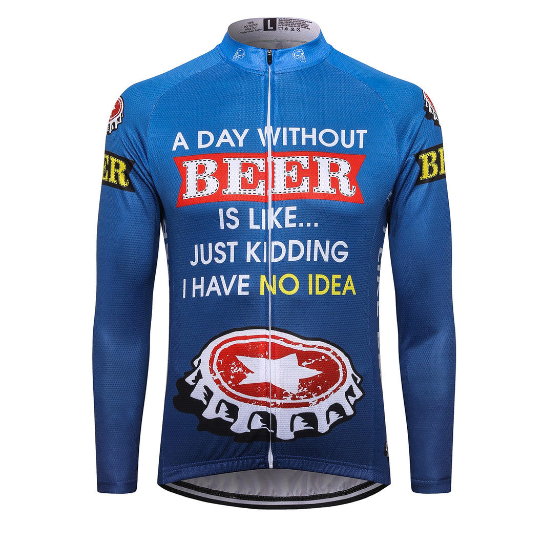 Thriller Rider Sports Bicycle Clothing Mens Cycling Jersey Long Sleeve(Beer Cap)