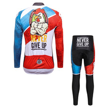 Load image into Gallery viewer, Thriller Rider Sports Bicycle Clothing Mens Cycling Jersey Long Sleeve and Trousers Kit(Never Give Up)
