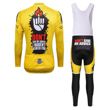 Load image into Gallery viewer, Thriller Rider Sports Bicycle Clothing Mens Cycling Jersey Long Sleeve and Bib Trousers Kit(Don&#39;t Give Me Advice)
