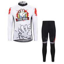 Load image into Gallery viewer, Thriller Rider Sports Bicycle Clothing Mens Cycling Jersey Long Sleeve and Trousers Kit(Give Me Five)
