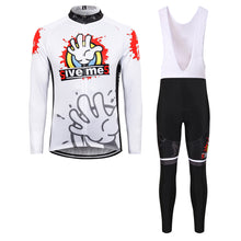 Load image into Gallery viewer, Thriller Rider Sports Bicycle Clothing Mens Cycling Jersey Long Sleeve and Bib Trousers Kit(Give Me Five)
