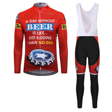 Load image into Gallery viewer, Thriller Rider Sports Bicycle Clothing Mens Cycling Jersey Long Sleeve and Bib Trousers Kit(Beer Cap)
