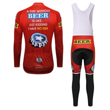 Load image into Gallery viewer, Thriller Rider Sports Bicycle Clothing Mens Cycling Jersey Long Sleeve and Bib Trousers Kit(Beer Cap)
