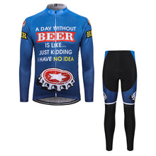 Load image into Gallery viewer, Thriller Rider Sports Bicycle Clothing Mens Cycling Jersey Long Sleeve and Trousers Kit(Beer Cap)
