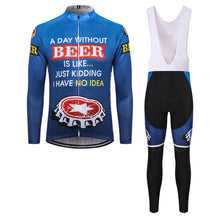 Load image into Gallery viewer, Thriller Rider Sports Bicycle Clothing Mens Cycling Jersey Long Sleeve and Bib Trousers Kit(Beer Cap)
