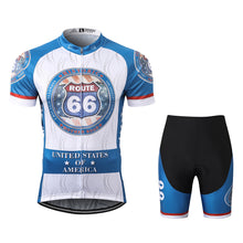 Load image into Gallery viewer, Thriller Rider Sports Bicycle Clothing Mens Cycling Jersey Short Sleeve and Shorts Kit(Route 66)
