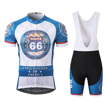 Load image into Gallery viewer, Thriller Rider Sports Bicycle Clothing Mens Cycling Jersey Short Sleeve and Bib Shorts Kit(Route 66)
