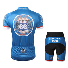 Load image into Gallery viewer, Thriller Rider Sports Bicycle Clothing Mens Cycling Jersey Short Sleeve and Shorts Kit(Route 66)
