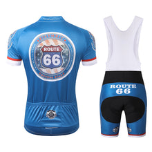 Load image into Gallery viewer, Thriller Rider Sports Bicycle Clothing Mens Cycling Jersey Short Sleeve and Bib Shorts Kit(Route 66)
