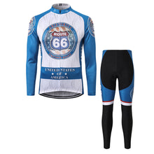 Load image into Gallery viewer, Thriller Rider Sports Bicycle Clothing Mens Cycling Jersey Long Sleeve and Trousers Kit(Route 66)
