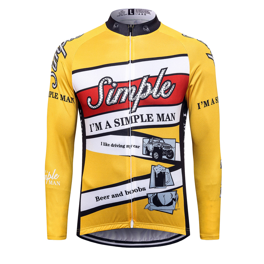 Thriller Rider Sports Bicycle Clothing Mens Cycling Jersey Long Sleeve(I'm Simple Man)