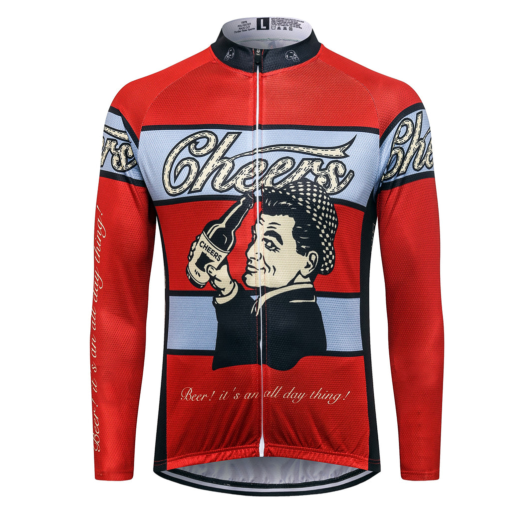 Thriller Rider Sports Bicycle Clothing Mens Cycling Jersey Long Sleeve(Cheers for Being)