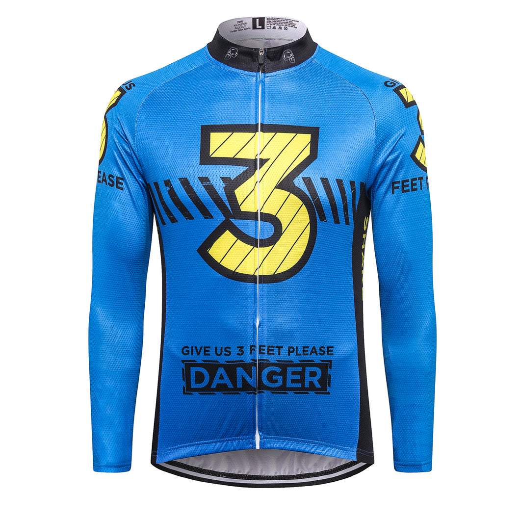 Thriller Rider Sports Bicycle Clothing Mens Cycling Jersey Long Sleeve(Give Us 3 Feet Please)