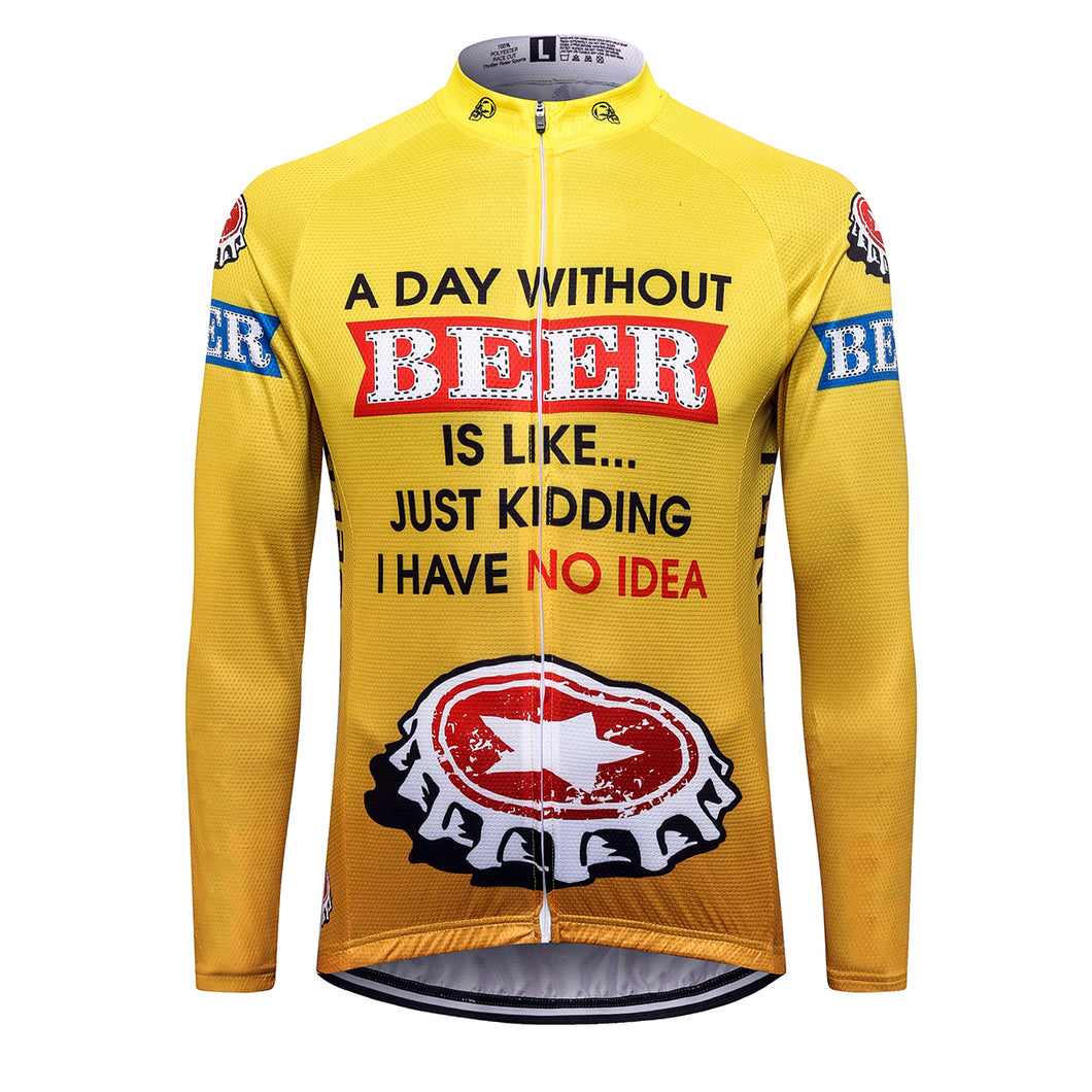 Thriller Rider Sports Bicycle Clothing Mens Cycling Jersey Long Sleeve(Beer Cap)