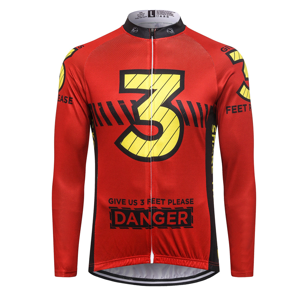 Thriller Rider Sports Bicycle Clothing Mens Cycling Jersey Long Sleeve(Give Us 3 Feet Please)