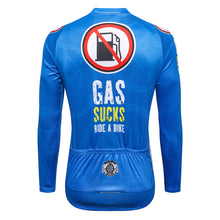 Load image into Gallery viewer, Thriller Rider Sports Bicycle Clothing Mens Cycling Jersey Long Sleeve(Gas Sucks Ride a Bike)
