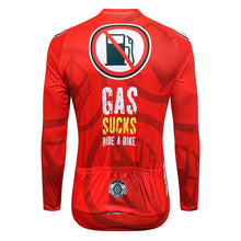 Load image into Gallery viewer, Thriller Rider Sports Bicycle Clothing Mens Cycling Jersey Long Sleeve(Gas Sucks Ride a Bike)
