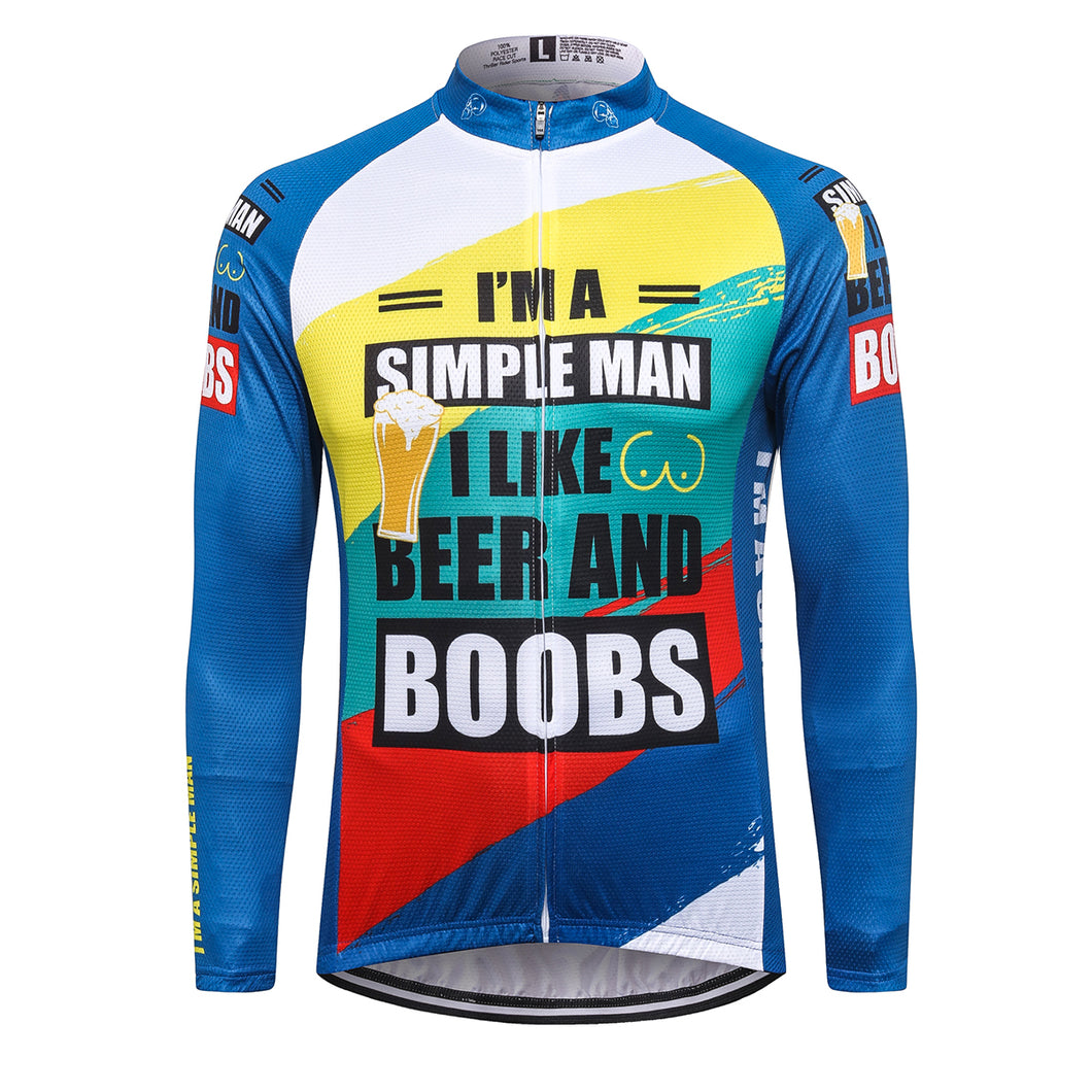 Thriller Rider Sports Bicycle Clothing Mens Cycling Jersey Long Sleeve(I'm a Simple Man)