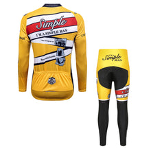 Load image into Gallery viewer, Thriller Rider Sports Bicycle Clothing Mens Cycling Jersey Long Sleeve and Trousers Kit(I&#39;m Simple Man)
