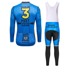 Load image into Gallery viewer, Thriller Rider Sports Bicycle Clothing Mens Cycling Jersey Long Sleeve and Bib Trousers Kit(Give Us 3 Feet Please)
